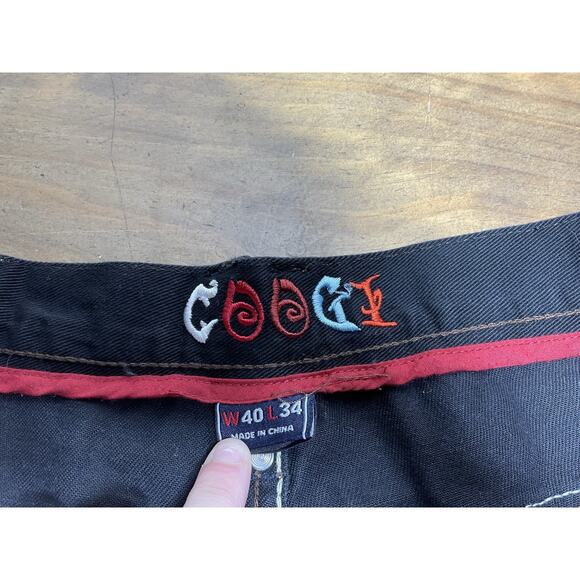 Vintage Y2K Hip Hop Black Embroidered Coogi Jeans Size 40x32 - Picture 7 of 15